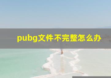 pubg文件不完整怎么办