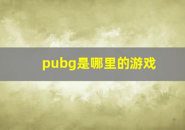 pubg是哪里的游戏