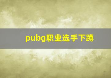 pubg职业选手下蹲