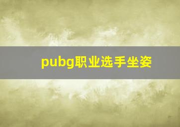 pubg职业选手坐姿