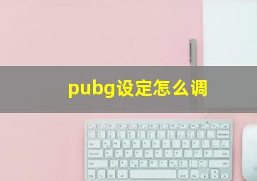 pubg设定怎么调