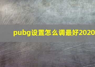 pubg设置怎么调最好2020