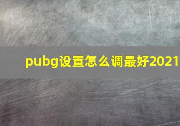 pubg设置怎么调最好2021