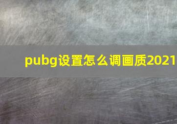 pubg设置怎么调画质2021