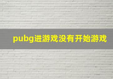 pubg进游戏没有开始游戏