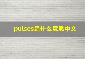 pulses是什么意思中文