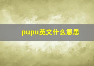 pupu英文什么意思