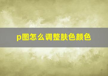 p图怎么调整肤色颜色