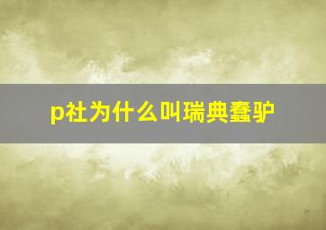 p社为什么叫瑞典蠢驴