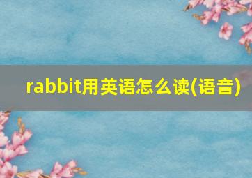 rabbit用英语怎么读(语音)