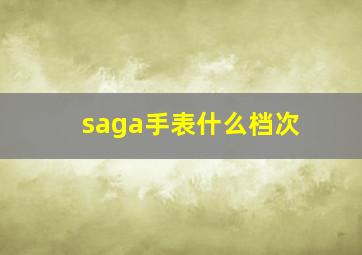 saga手表什么档次