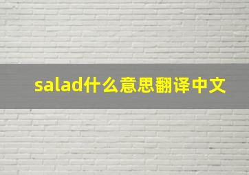 salad什么意思翻译中文