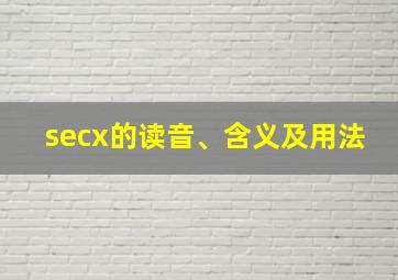 secx的读音、含义及用法