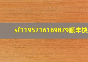 sf1195716169879顺丰快递