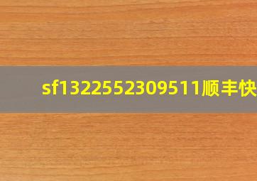 sf1322552309511顺丰快递