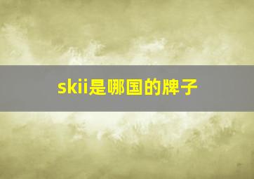 skii是哪国的牌子