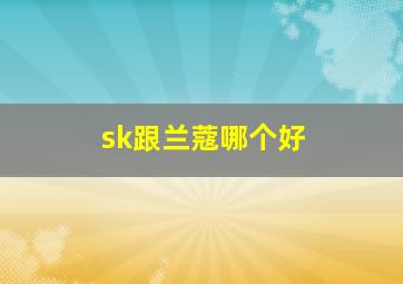 sk跟兰蔻哪个好