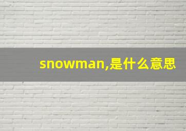 snowman,是什么意思