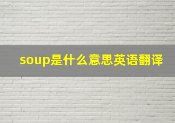 soup是什么意思英语翻译