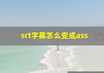 srt字幕怎么变成ass