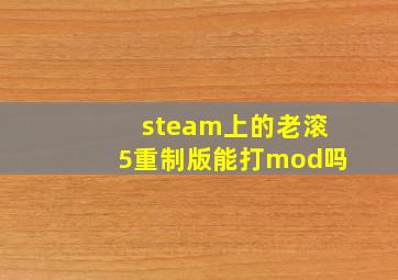 steam上的老滚5重制版能打mod吗