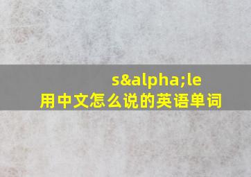 sαle用中文怎么说的英语单词