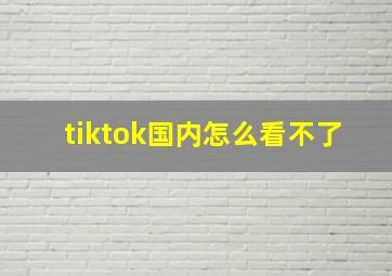 tiktok国内怎么看不了