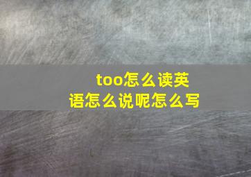 too怎么读英语怎么说呢怎么写