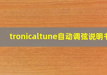 tronicaltune自动调弦说明书