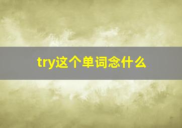 try这个单词念什么