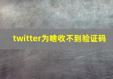 twitter为啥收不到验证码