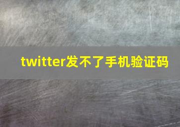 twitter发不了手机验证码