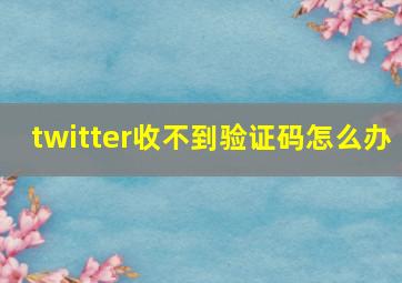 twitter收不到验证码怎么办