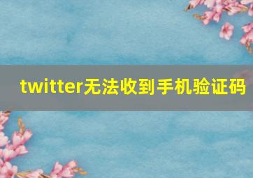 twitter无法收到手机验证码