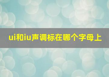 ui和iu声调标在哪个字母上