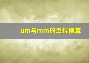 um与mm的单位换算