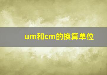 um和cm的换算单位