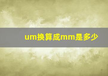 um换算成mm是多少