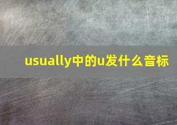 usually中的u发什么音标