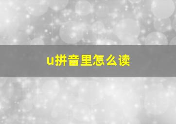 u拼音里怎么读