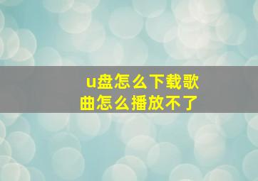 u盘怎么下载歌曲怎么播放不了