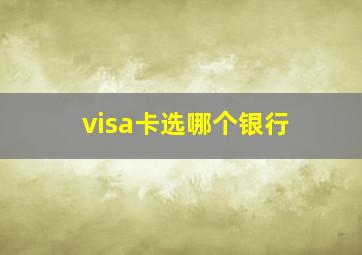 visa卡选哪个银行