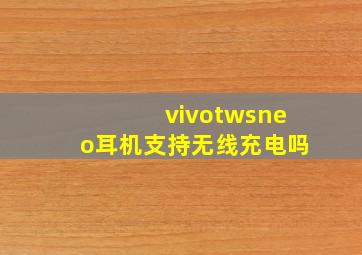 vivotwsneo耳机支持无线充电吗