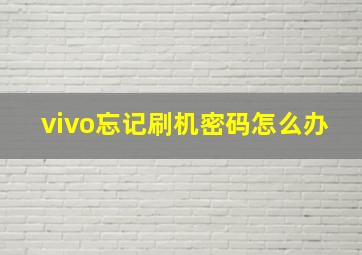 vivo忘记刷机密码怎么办