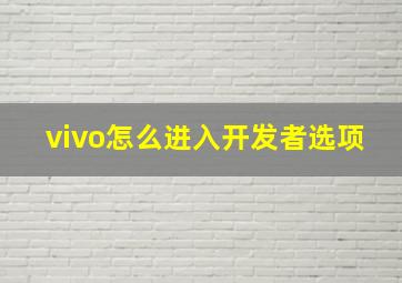 vivo怎么进入开发者选项