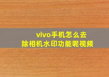 vivo手机怎么去除相机水印功能呢视频