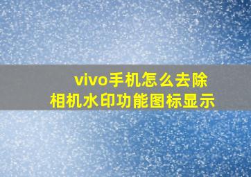 vivo手机怎么去除相机水印功能图标显示