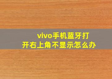 vivo手机蓝牙打开右上角不显示怎么办