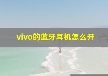 vivo的蓝牙耳机怎么开