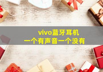 vivo蓝牙耳机一个有声音一个没有